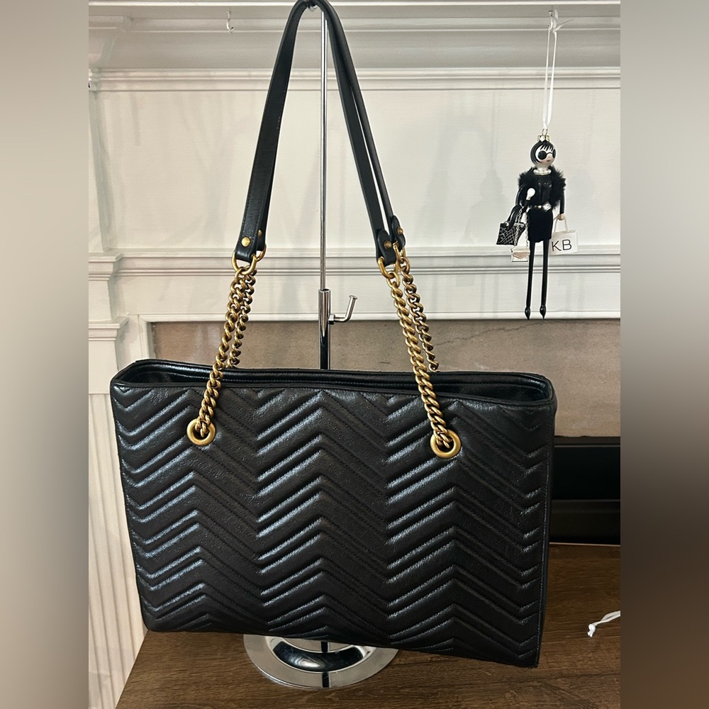 GUCCI GG Marmont Zip Tote Matelasse Leather EUC - Picture 6 of 15